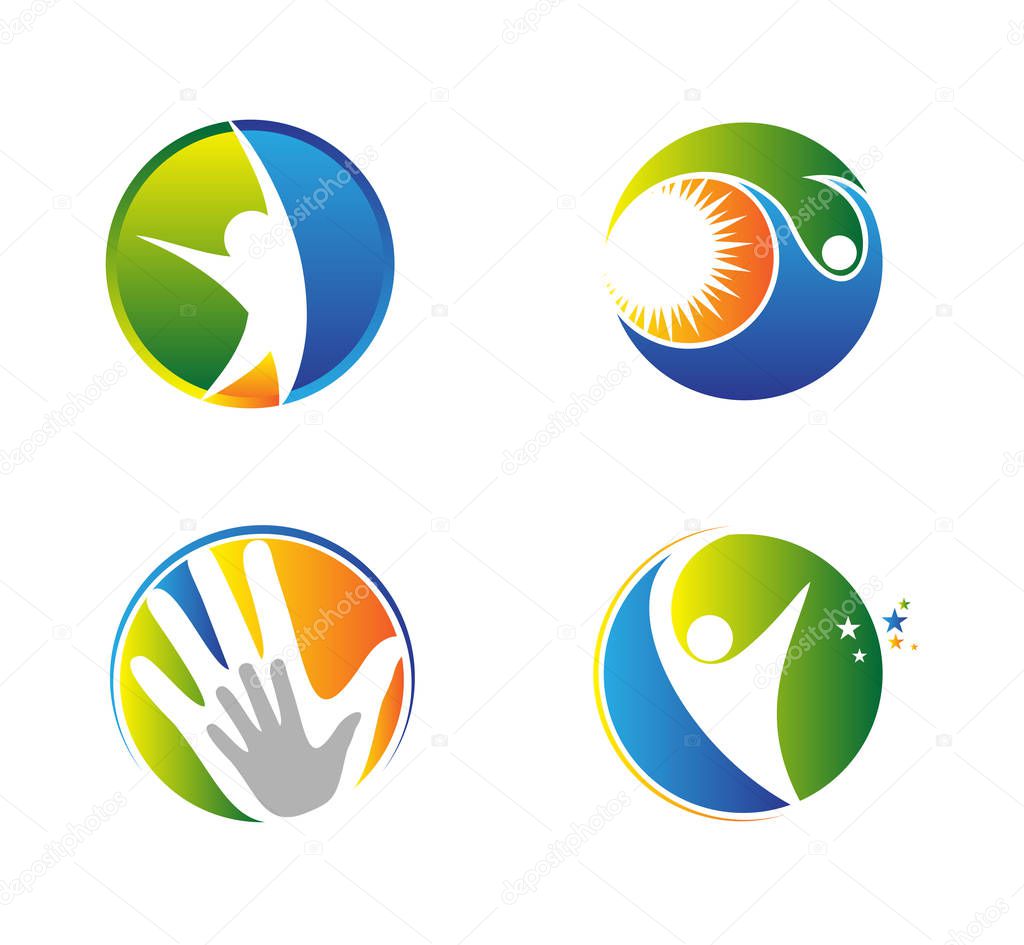 Child care parenting education and adoption vector logo design template