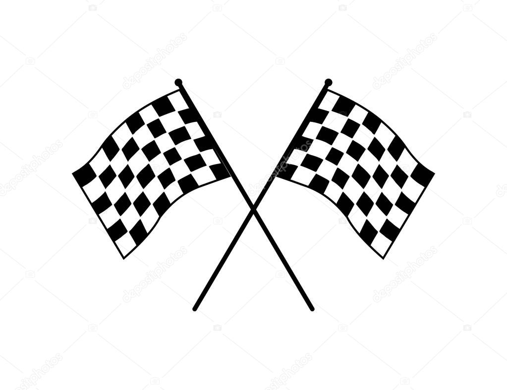 crossed flag speed racing themed illustration vector design template