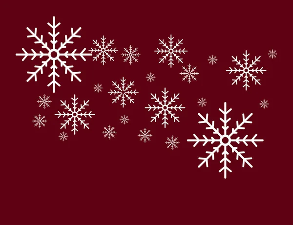 Pièce Flocons Neige Dans Dessin Vectoriel Fond Rouge Clair Pour — Image vectorielle