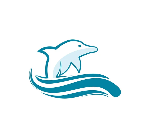 Dolphin Smarta Djur Vektor Logo Designinspiration För Sanctuary Zoo Park — Stock vektor