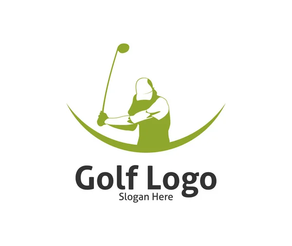 Golf Sport All Aperto Vettore Logo Design Ispirazione Giocatore Colpisce — Vettoriale Stock