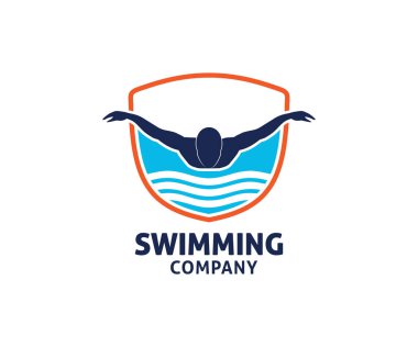 su spor vektör logo tasarım ilham Eğitim Okulu, kulüp ve şampiyonluk için yüzme