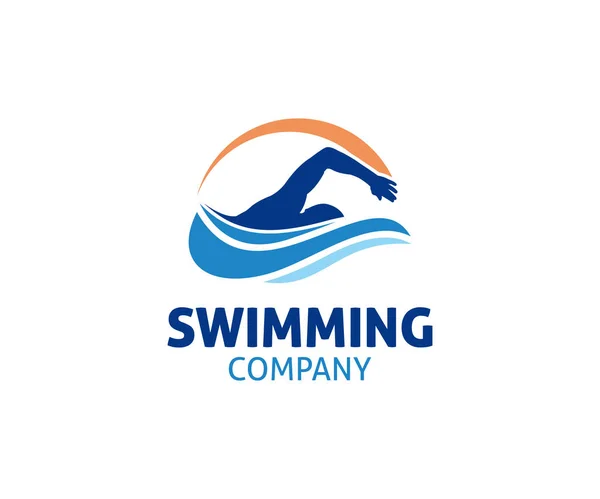 Schwimmen Wassersport Vektor Logo Design Inspiration Für Die Ausbildung Schule — Stockvektor