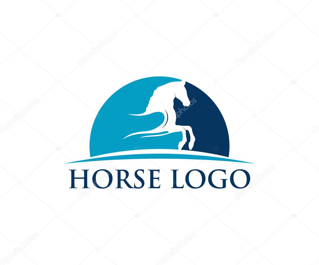simple horse sport vector logo design inspiration for racing, equestrian and farm