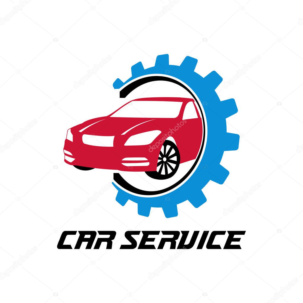 Car dealer or maintenance service vector logo design template or illustration
