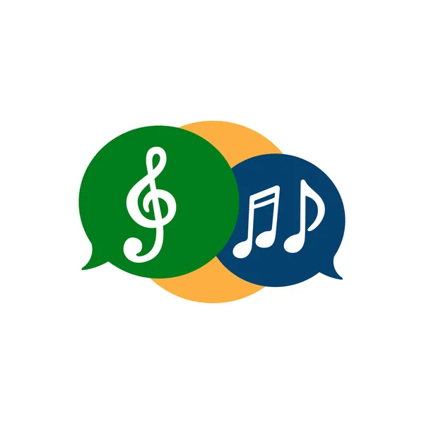Burbuja Chat Video Música Multimedia Social Icono Logotipo Diseño Plantilla — Vector de stock