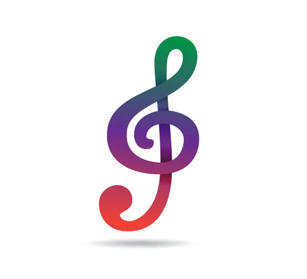 Illustration Colorée Vibrante Conception Logo Icône Vecteur Note Musique — Image vectorielle