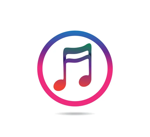 Colorido Vibrante Música Clave Vector Icono Logotipo Diseño Ilustración — Vector de stock