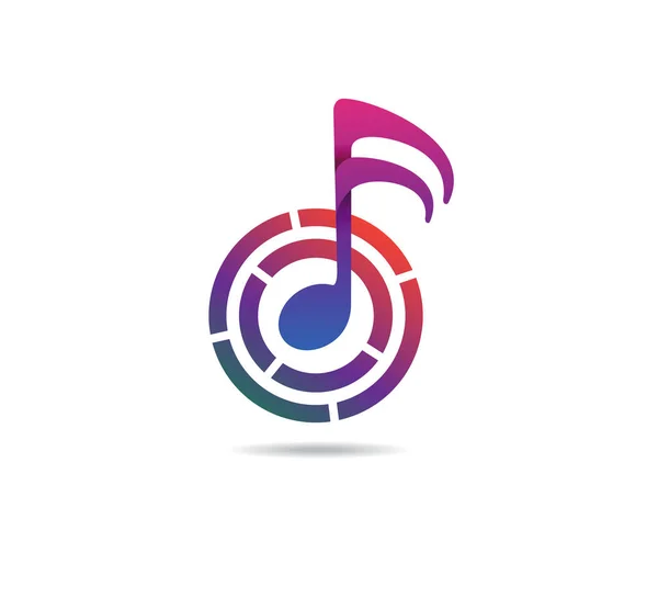 Colorido Vibrante Música Clave Vector Icono Logotipo Diseño Ilustración — Vector de stock