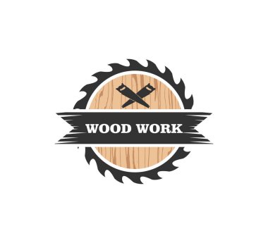 ahşap çalışma lodge marangoz fabrika vektör logo tasarım şablonu