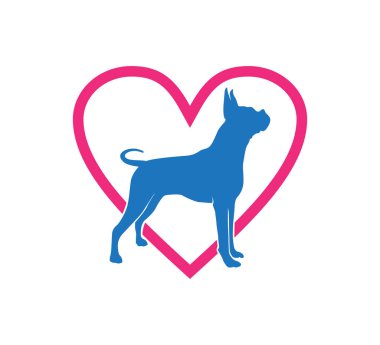 köpek evde beslenen hayvan veteriner klinik bakım hayvan vektör simge logo tasarım şablonu