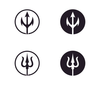 Trident okyanus Kral ana vektör simge logo tasarım şablonu