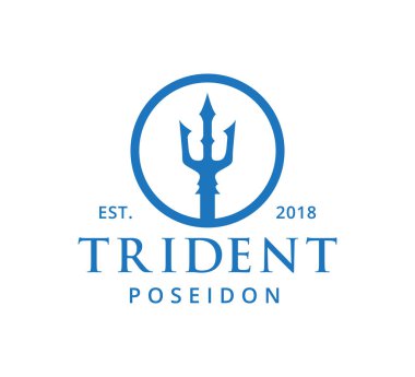 Trident okyanus Kral ana vektör simge logo tasarım şablonu