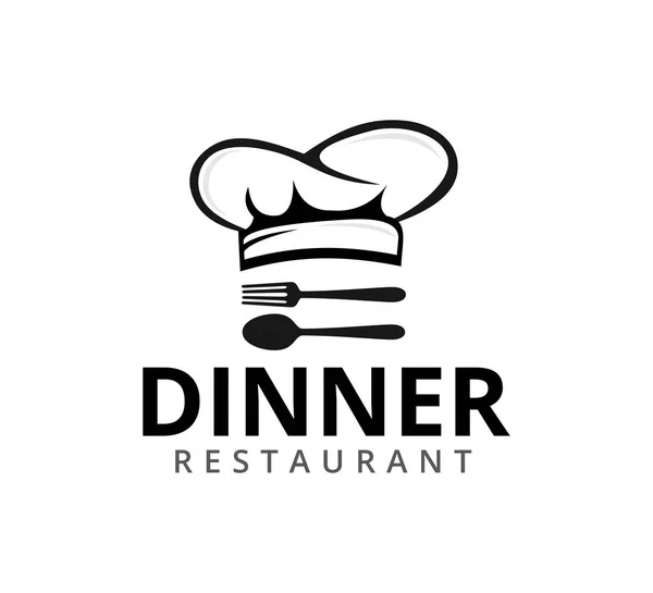 Chef Şapka Gıda Restoran Vektör Simge Logo Tasarım Şablonu — Stok Vektör