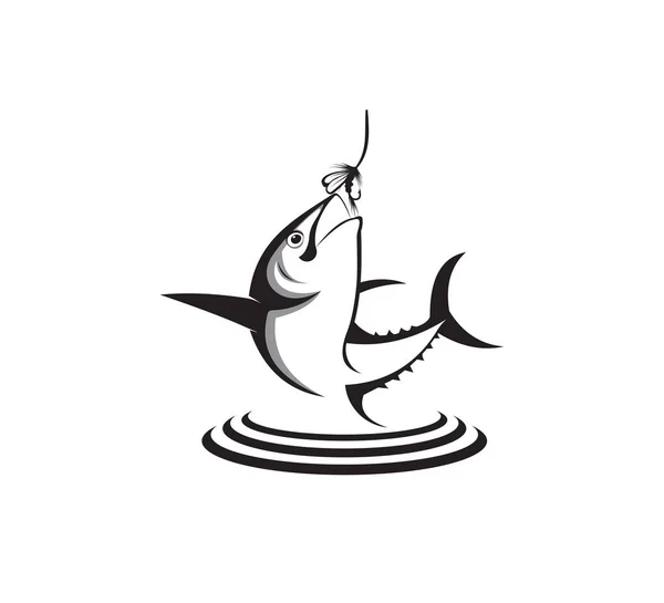 Pesca Desportiva Ícone Pescador Vetor Logotipo Modelo Design — Vetor de Stock