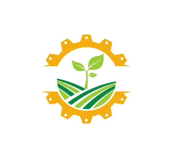 Rolnictwa Nauki Technologii Organiczny Roślina Wektor Ikona Logo Szablon Projektu — Wektor stockowy