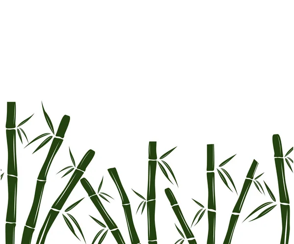 Green Bamboo Branch Leaf Vector Background Design Template — Διανυσματικό Αρχείο