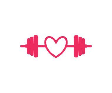Ağırlık kaldırma karakeçi fitness vektör logo simge tasarım şablonu ile seviyorum