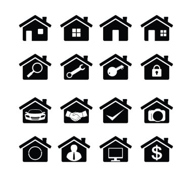 ortak sembol simge düğmesini ayarlama vektör tasarım şablonu ile ev