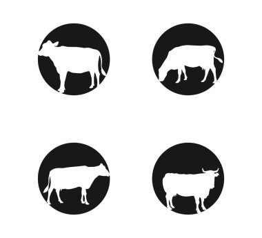 inek Tarım çiftliği süt ürünleri simge vektör logo tasarım şablonu