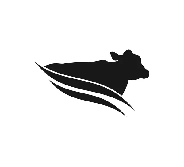Cow Jordbruk Farm Mejeriprodukt Ikonen Vektor Logotypen Formgivningsmall — Stock vektor