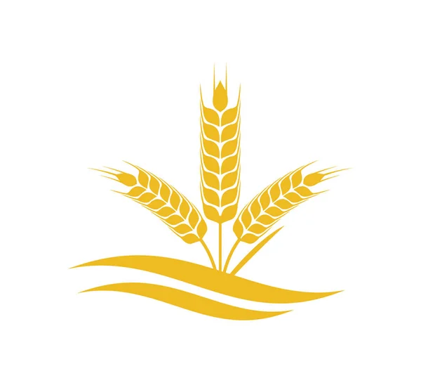 Simple wheat nettle with land vector icon logo design — Stock Vector