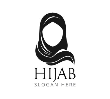 hijab kız kadın baş kapak vektör logo tasarımı