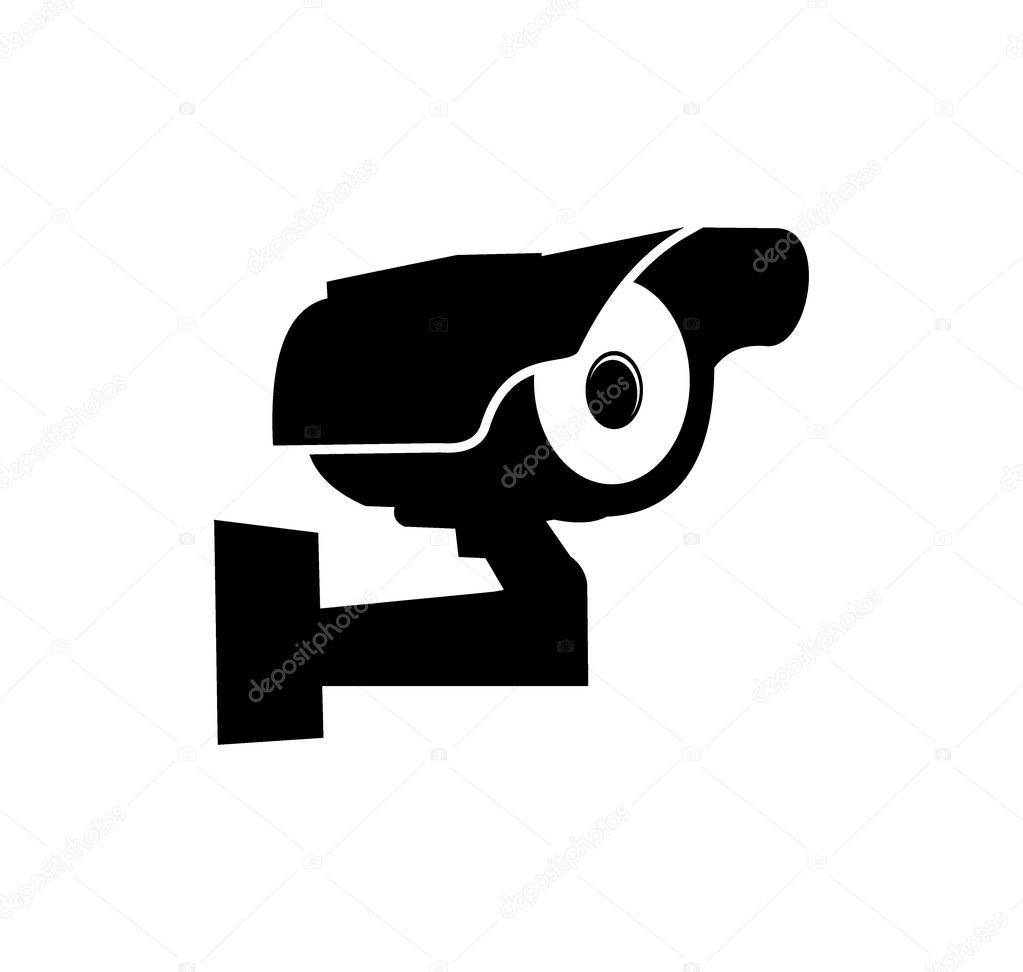 cctv or surveillance security camera monitoring vector logo design