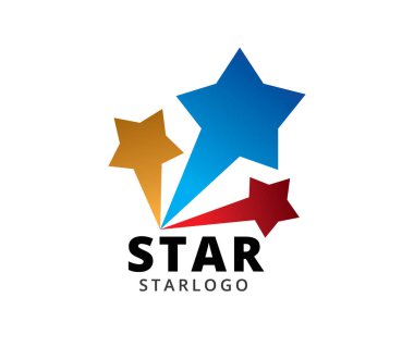 beyaz arka plan üzerinde izole üç yıldız patlaması vektör simgesi logo tasarım şablonu