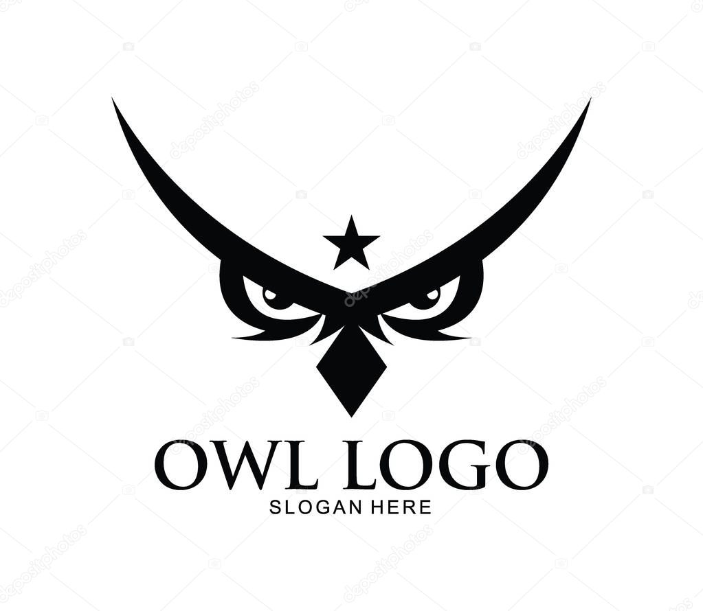 ambitious sharp vision eyes owl bird vector logo design