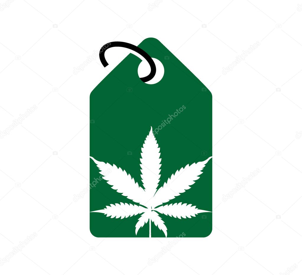 Cannabis medicine logo market vector design illustration template