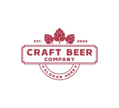 beyaz arka plan üzerinde zanaat bira şirket vektör logo tasarım konsepti