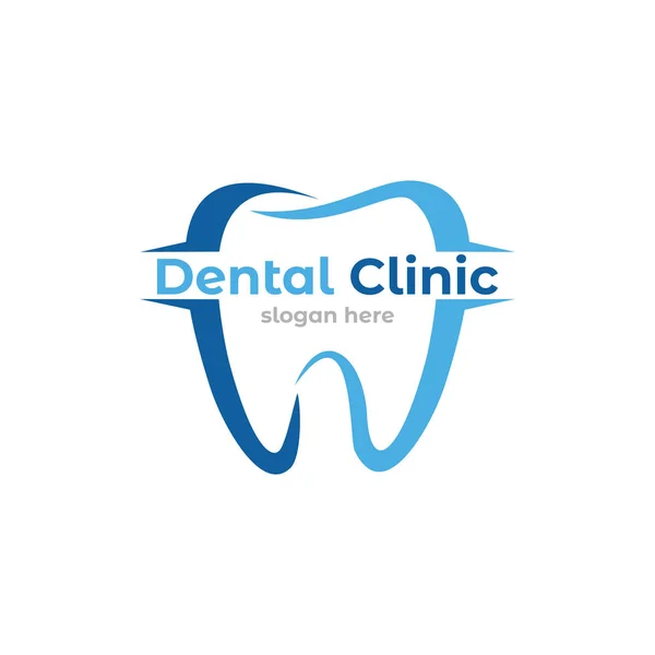 Simple tooth dental health clinic service vector logo design — Stock Vector