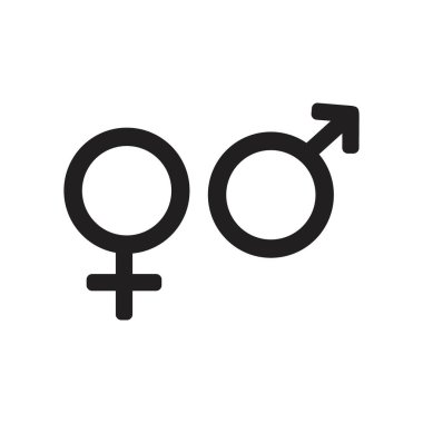 Beyaz üzerinde erkek cinsiyet işareti vektör logosu tasarımı