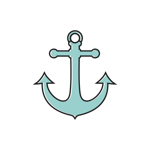 Marine anker vector logo ontwerp illustratie op wit — Stockvector