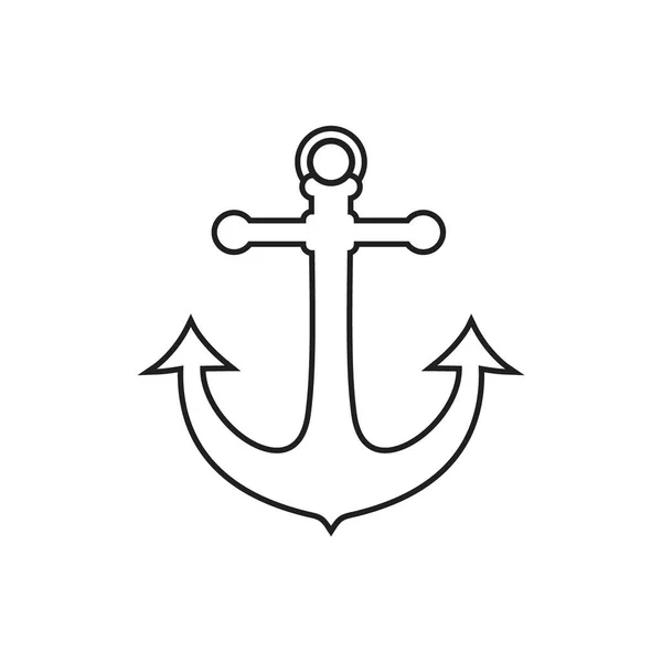 Ilustración del diseño del logotipo del vector del ancla marina en blanco — Vector de stock