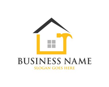 ev yapımı ve onarım hizmeti sağlayıcı vektör logosu tasarımı