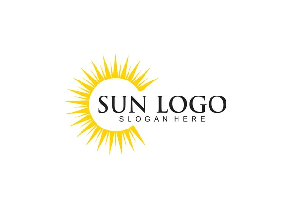 Güneş teknoloji, konukseverlik, tur ve seyahat vektörü logosu tasarımı için parlak — Stok Vektör