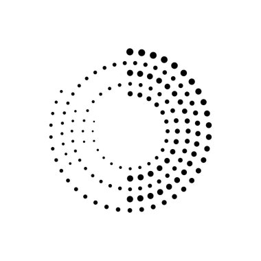 Noktalar vektör çizim tasarımından oluşan teknoloji yönelimli soyut çember