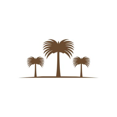üç hurma ağacı meyve palmiye vektör logosu tasarımı