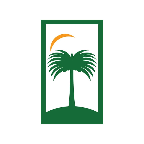 Datum träd frukt palm vektor logotyp design — Stock vektor