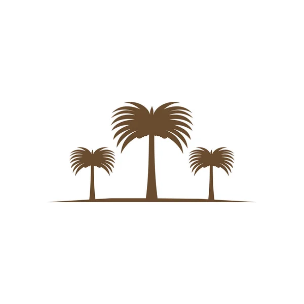 Trois date arbre fruit palmier vecteur logo design — Image vectorielle