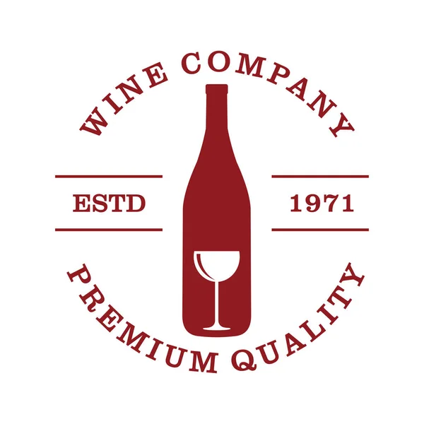 Şarap şirketinin kaliteli şişesi ve cam vektör logosu tasarımı — Stok Vektör