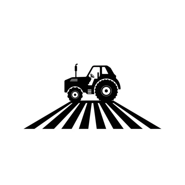 Tractor granja agricultura máquina tierra cultivo vector logo diseño — Archivo Imágenes Vectoriales