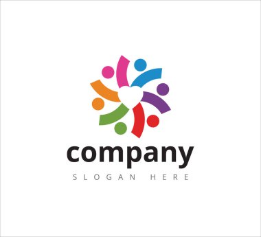 birlikte, takım çalışması, strateji, ortaklık, işbirliği, topluluk ve eğitim sektörü iş konsepti için vektör logo tasarımı şablonu buluşması