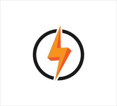 3d elektrik cıvata kıvılcımı daire vektör logo tasarım şablonu