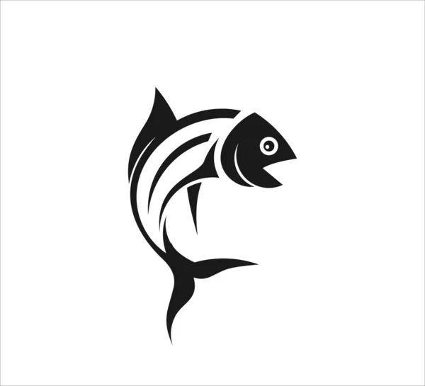 Pesca Esporte Livre Peixe Gancho Vetor Ícone Logotipo Modelo Design — Vetor de Stock
