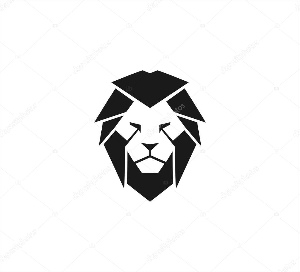 majestic lion head vector icon logo design template symbol of luxury, strength, royal kingdom and dominance