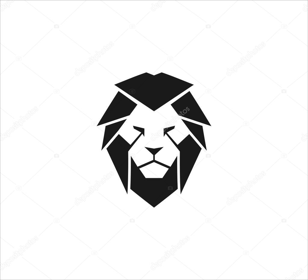 Majestic lion head vector icon logo design template symbol of luxury, strength, royal kingdom and dominance