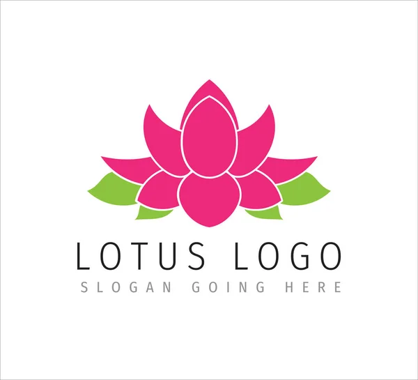 Różowy Lotos Płatek Kwiat Płaski Minimalistyczny Styl Wektor Ikona Logo — Wektor stockowy